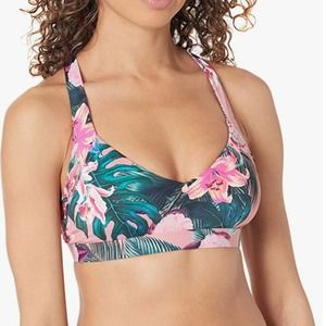 Skye Women's Tobia Wide Band Triangle Bikini Top - Devotion Floral Size M NWT